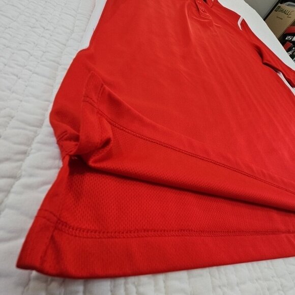 Nike Dri-Fit Athletic Shirt Polo Tennis Golf Men's M Medium Nike Red & White EUC - Picture 3 of 16